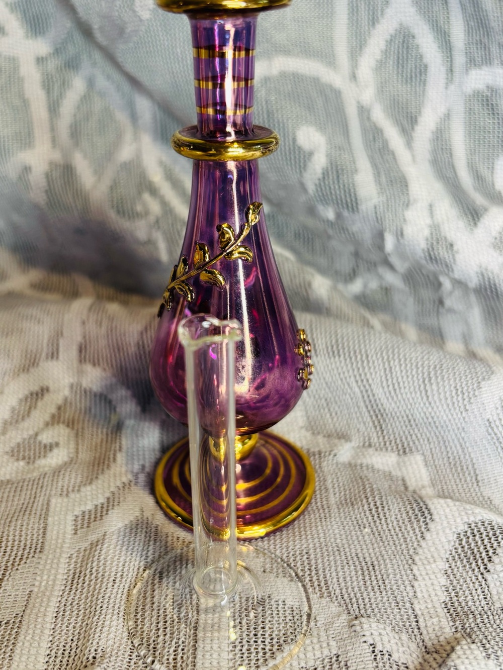 Egyptian Crystal Flowers & Vase - Picture 4 of 7